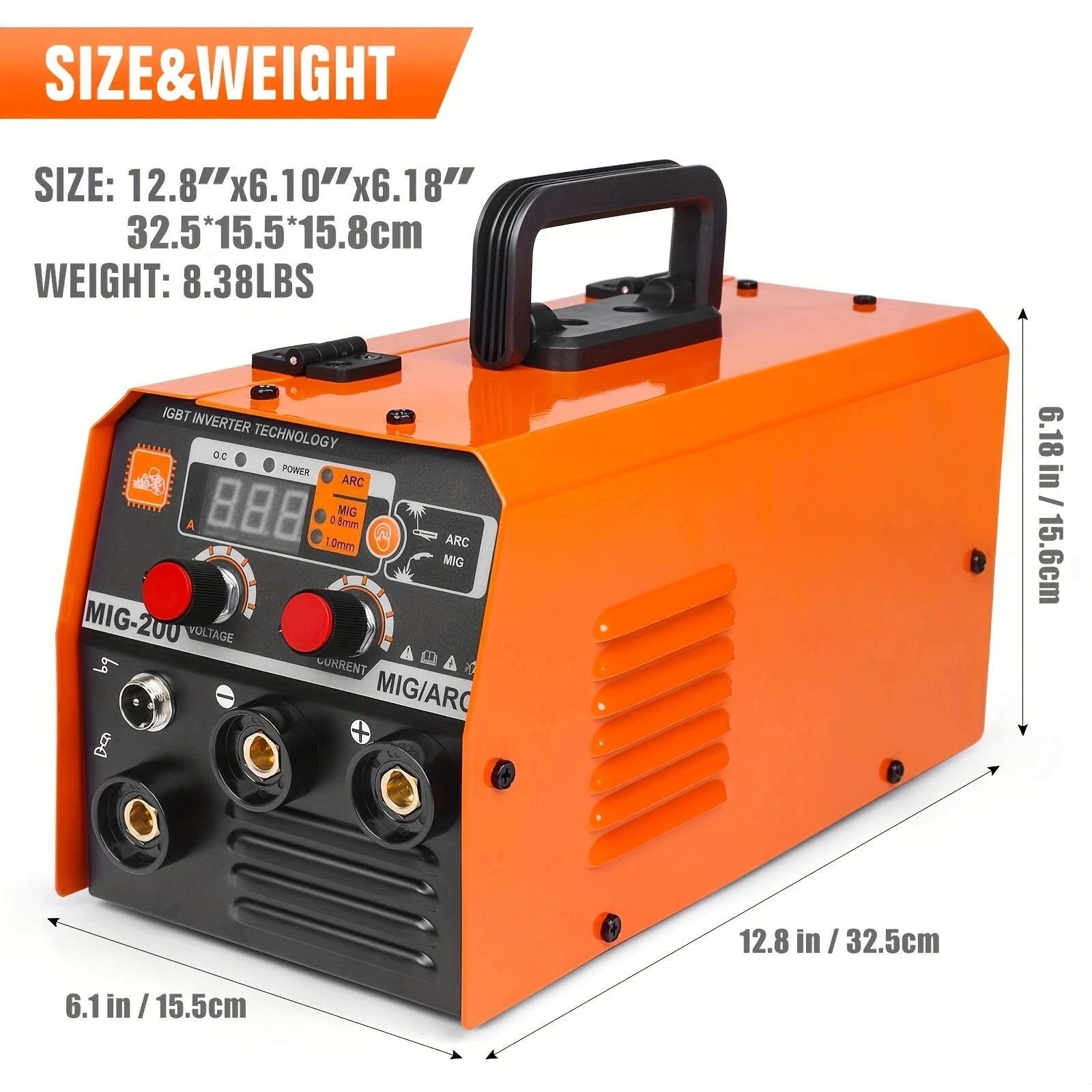 220V 2 IN 1 MIG200 Professional Thin Plate Electric Inverter DC MIG Welder No Gas Welding And ARC MMA Welding Machine Equipment