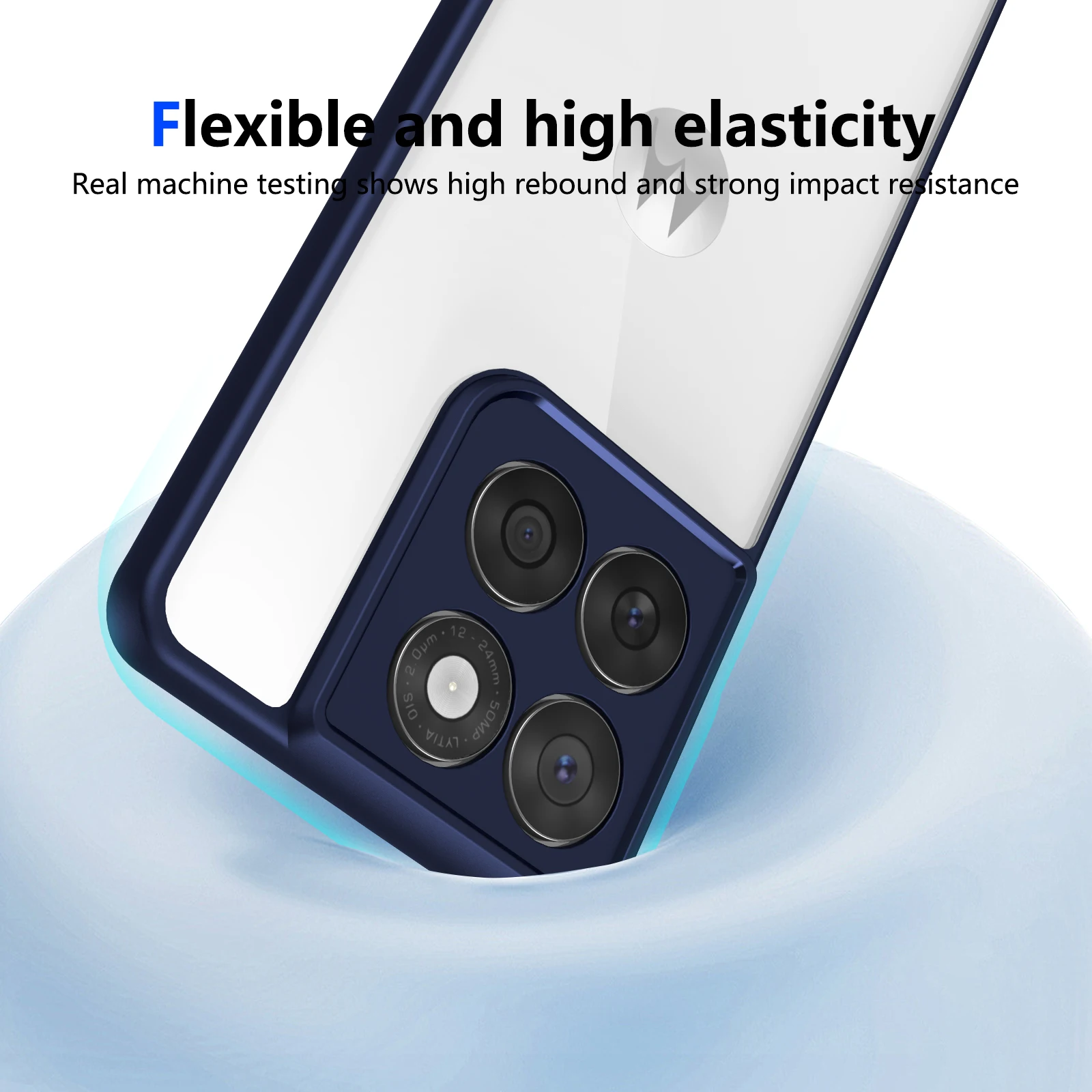 Clear Camera Lens Back Cover Phone Case - Fashion Edge Series