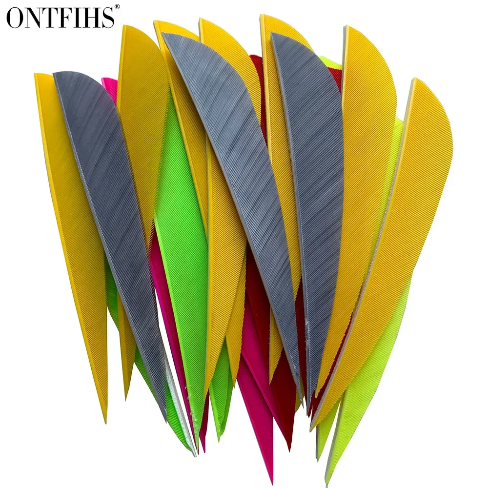 

100Pcs ONTFIHS 4 Inch Archery Feather Water Drop Fletching Arrow DIY Accessories Hunting Shooting
