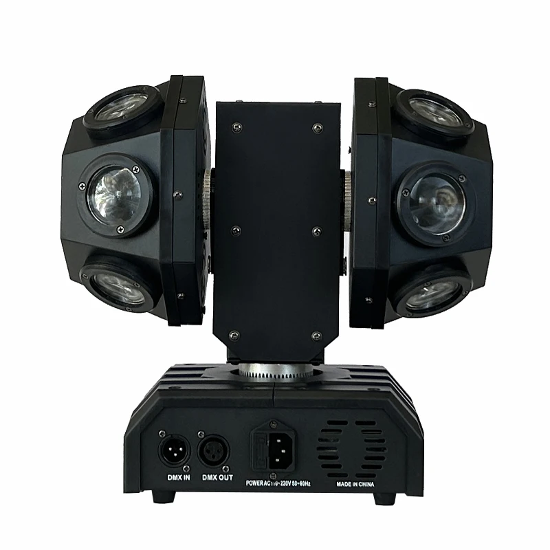 12X10W RGBW LED Beam Moving Head Light Dual Arm Rotating DMX512 Christmas Party DJ Bar KTV Disco Ball Laser Projector