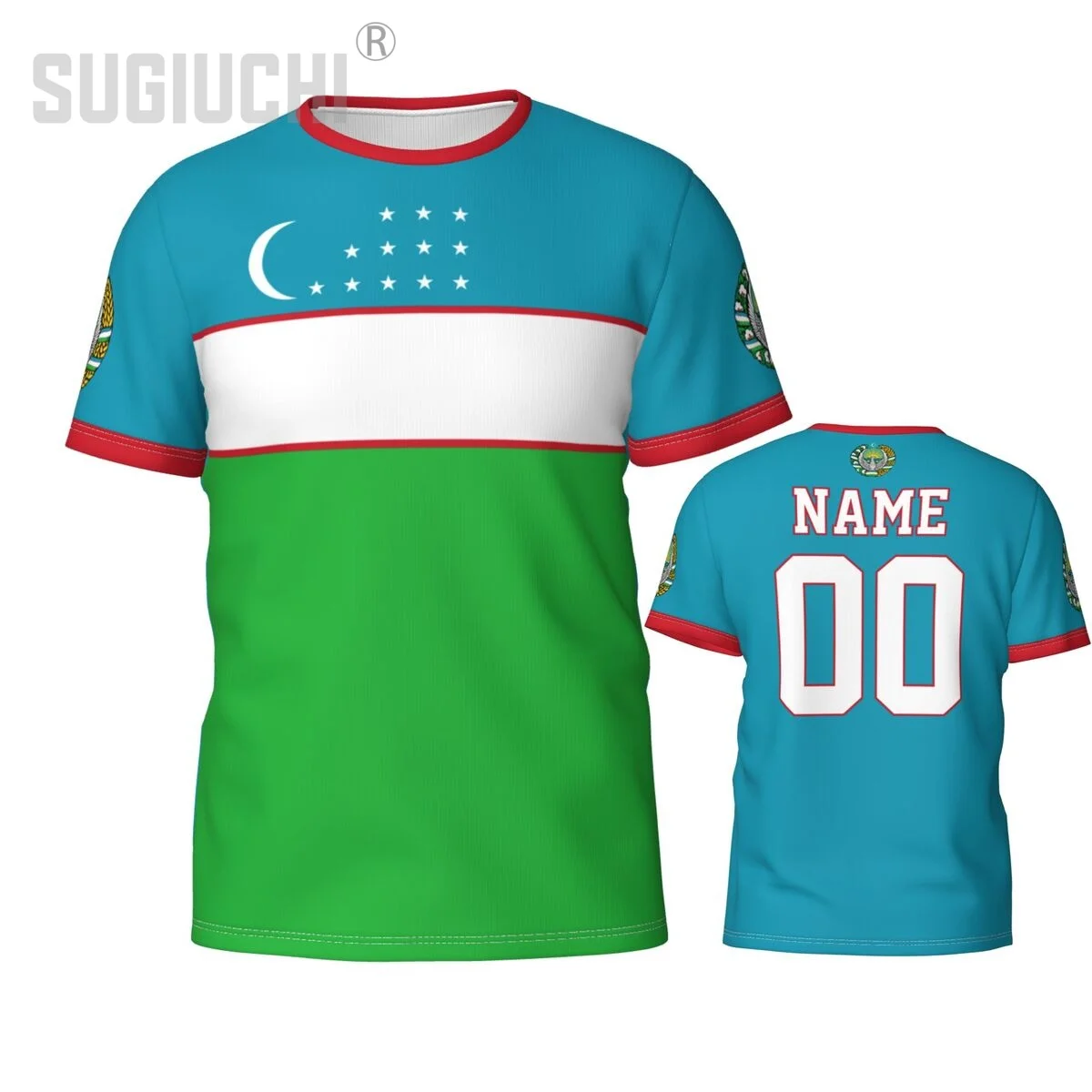 Nome Personalizzato Numero Uzbekistan Flag Emblem 3D T-Shirt Per Uomo Donna Tees Jersey Team Clothes Soccer Football Fans Gift T Shirt
