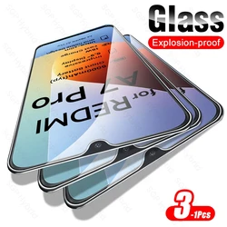 3 - Piece Full Protective Glass Screen Protector Case - 9H Hardness for Redmi A7 Pro 4G (Transparent - 3Pcs)