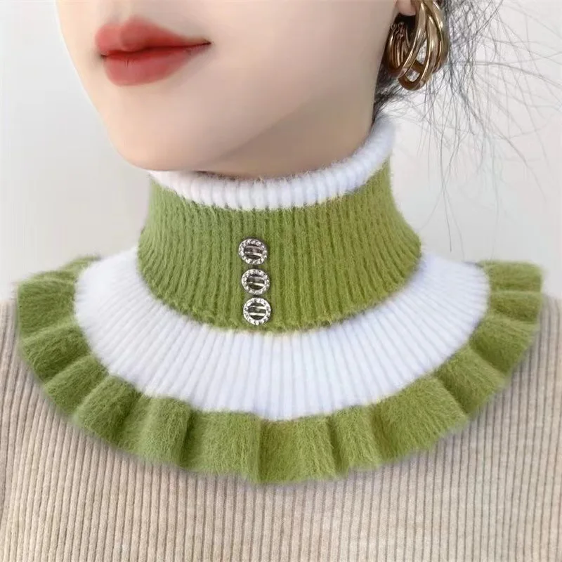 Women's Autumn Winter Warm Scarf Fake Collar Imitation Mink Velvet Soft Scarves New Neck Warmer Protection Collar