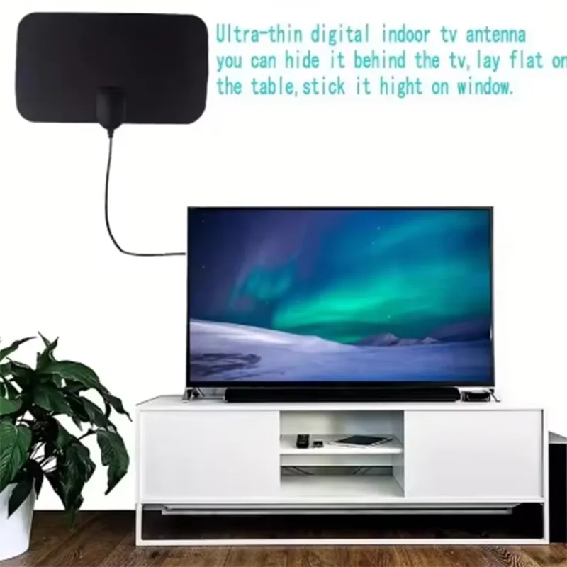 Digital TV Antenna Booster Hign Gain High Definition Aerial HD Flat Indoor Active Aerial For Car Antenna RV Travel Smart TV
