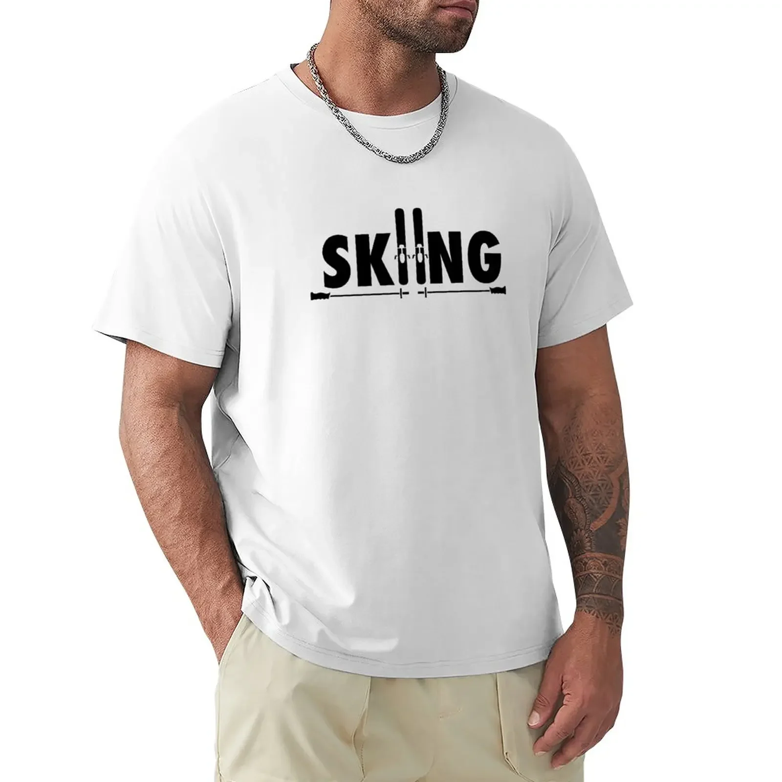 

SKIING T-Shirt funnys customizeds cute tops men clothing