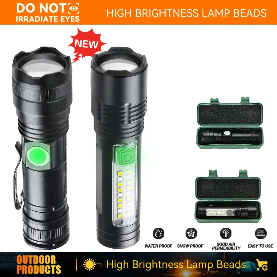 Description Picture 2 of itemNewest White Laser Flashlight LED Portable Light Emergency Spotlight Zoom Waterproof Outdoor Running Hiking Lighting Lantern