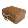Basket Rattan Wicker Suitcase Picnic Woven Storage Vintage Box Handbag Hamper Camping Gift Bin Trunk Rustic Case Farmhouse Retro 1
