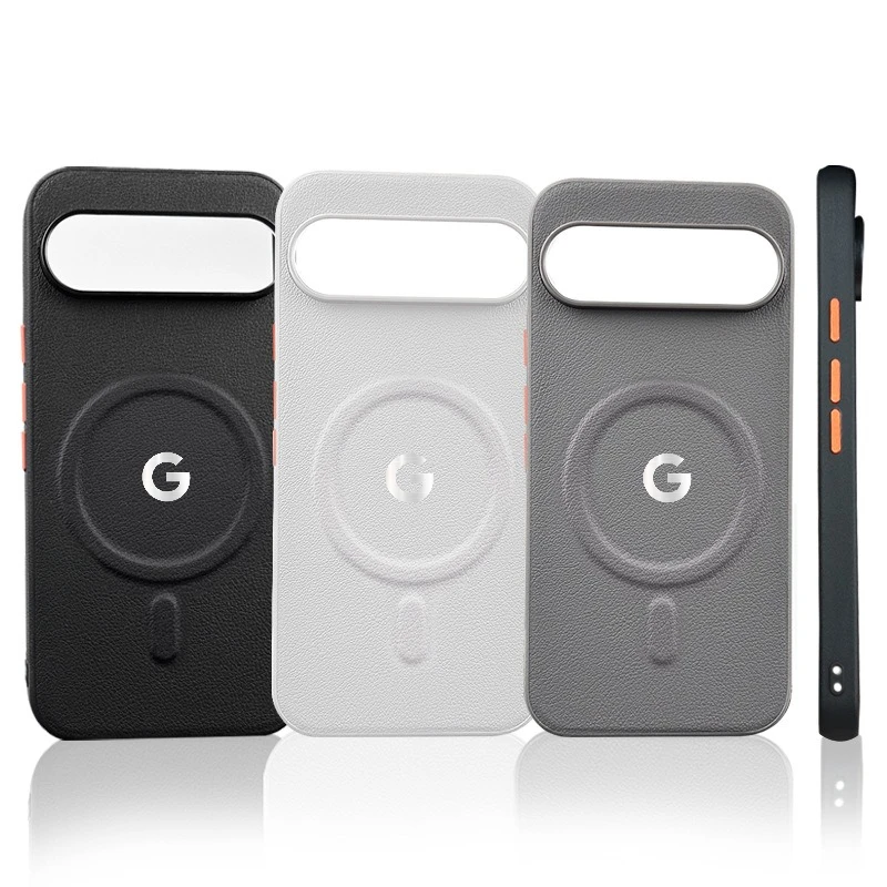 Simple Business Premium Leather Magnetic Wireless Charging Case For Google Pixel 10 9 Pro XL 9A Buttons Shockproof Protect Cover