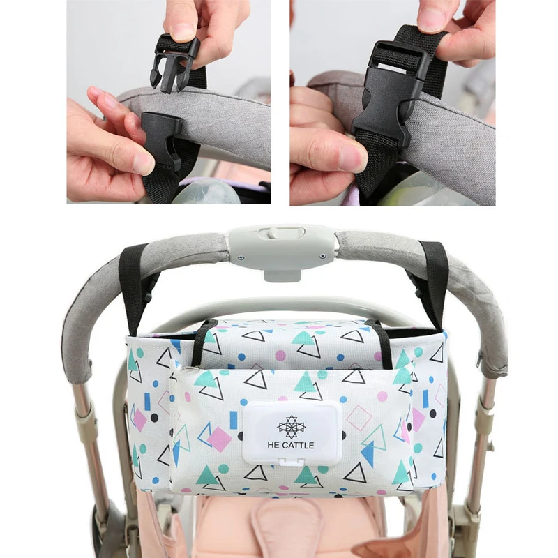 

Organizer Bag Nappy Diaper Bags Diaper bag Cartoon Baby Stroller Bag Carriage Buggy Pram Cart Basket Hook Stroller Accessories