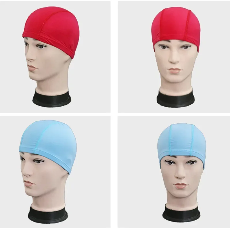 Ultra thin Bathing Caps Free Size Comfortable Swimming Caps For Men Women Elastic Nylon Ear Protection Long Hair Swimming Hat 4