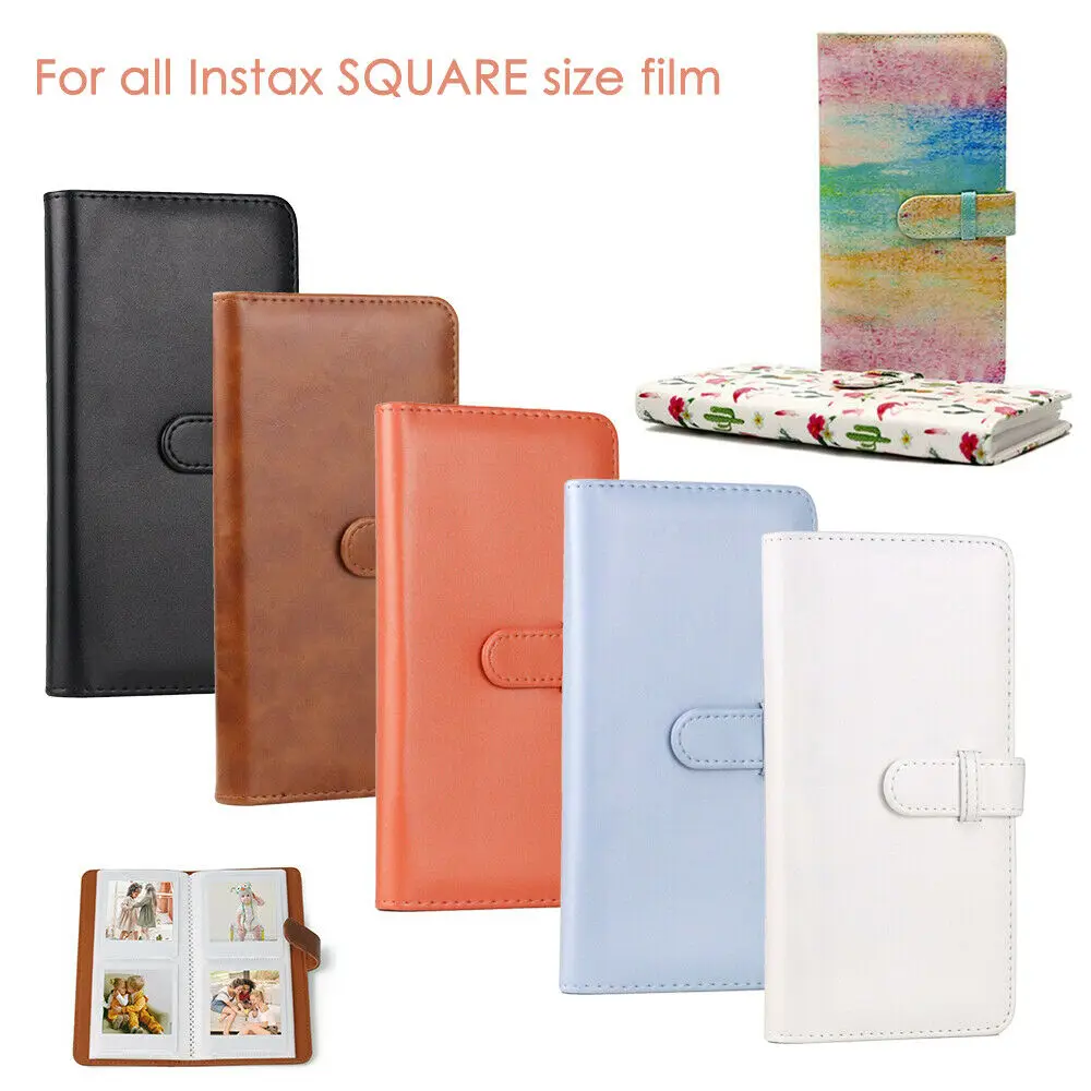 80 Pockets PU Leather Photo Album for Fujifilm Instax Square SQ1 SQ6 SQ10 SQ20 SP-3 Printer Films Paper
