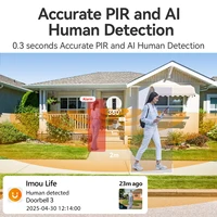 IMOU 2k Video Doorbell 3 with Chime fisheye lens Human Package Detection Rechargeable Battery Two-way Talk Waterproof 360° View - Image 5