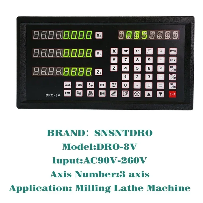 Digital readout Display DRO-3V and 3 Pieces 0-1000mm high-precision Encoder For Milling machine EDM Boring Machine Grating ruler