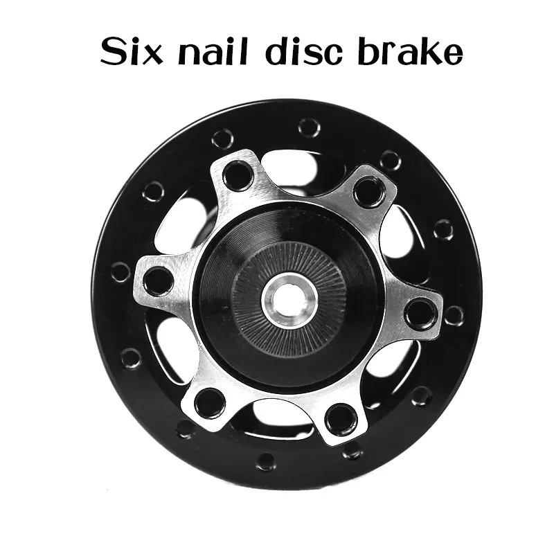Folding Front Drum 74mm Small Wheel Disc Brake V Brake Aluminum Alloy 2 bearing 20 24 32 36Hole Black and Red Wheel Hub