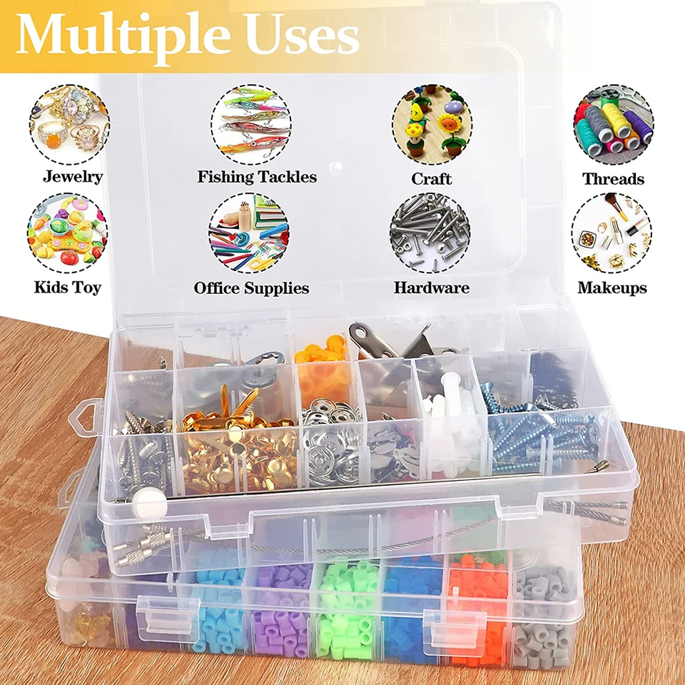 Confezione 6 Scatole Portaoggetti In Plastica Trasparente Con Coperchio - 5 Litri Ciascuna, Impilabili Con Maniglia E Clip, Per Casa E Ufficio
