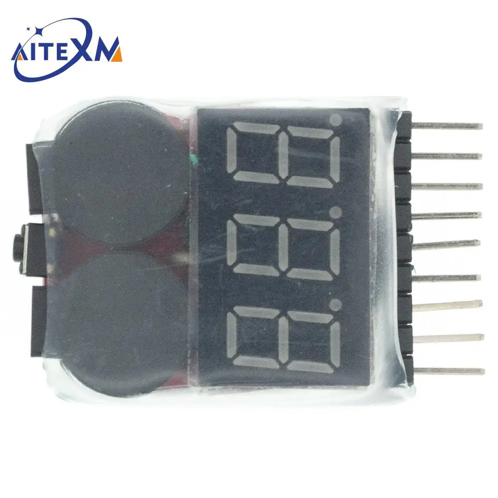 Testeur de batterie LiPo 1-8S 2 en 1 avec alarme basse tension réglable