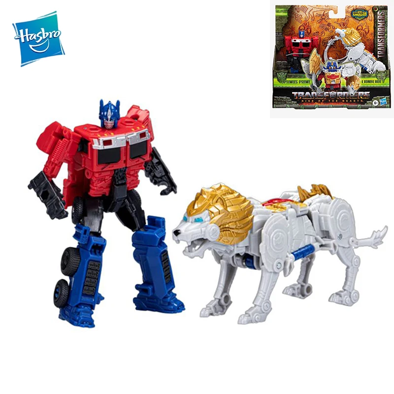 

Оригинальные фигурки героев мультфильма Hasbro, Оригинальные фигурки героев мультфильма Lionblade Optimus Prime из ПВХ, модели игрушек