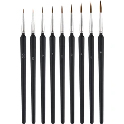 11 - Piece Precision Fine Detail Paint Brush Set - Perfect for Intricate Art and Craft Projects (9pcs Round Detail)