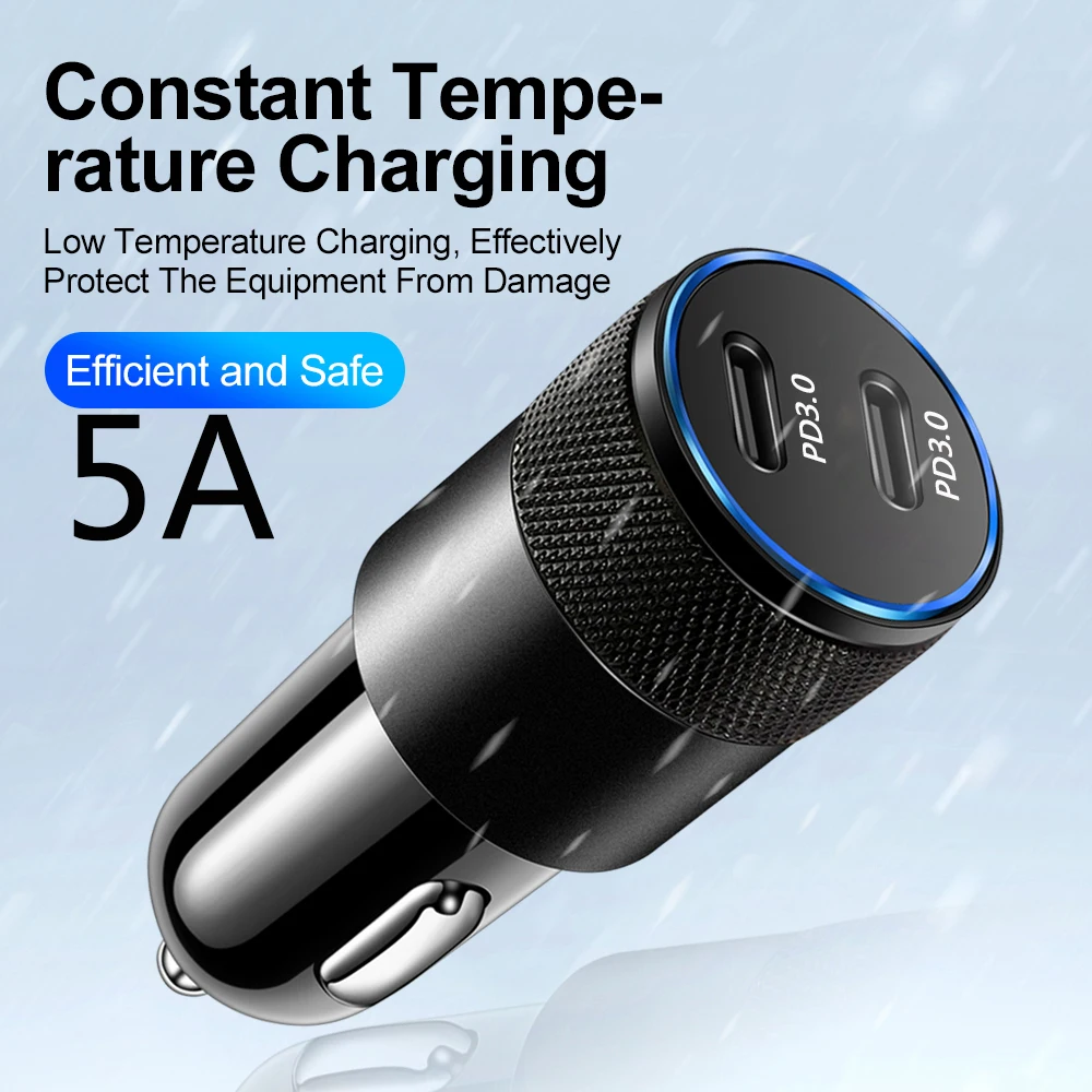 USB C TYPE-C PD 60 Вт Быстрая зарядка QC3.0 AFC SCP 2 порта Dual автомобильное зарядное