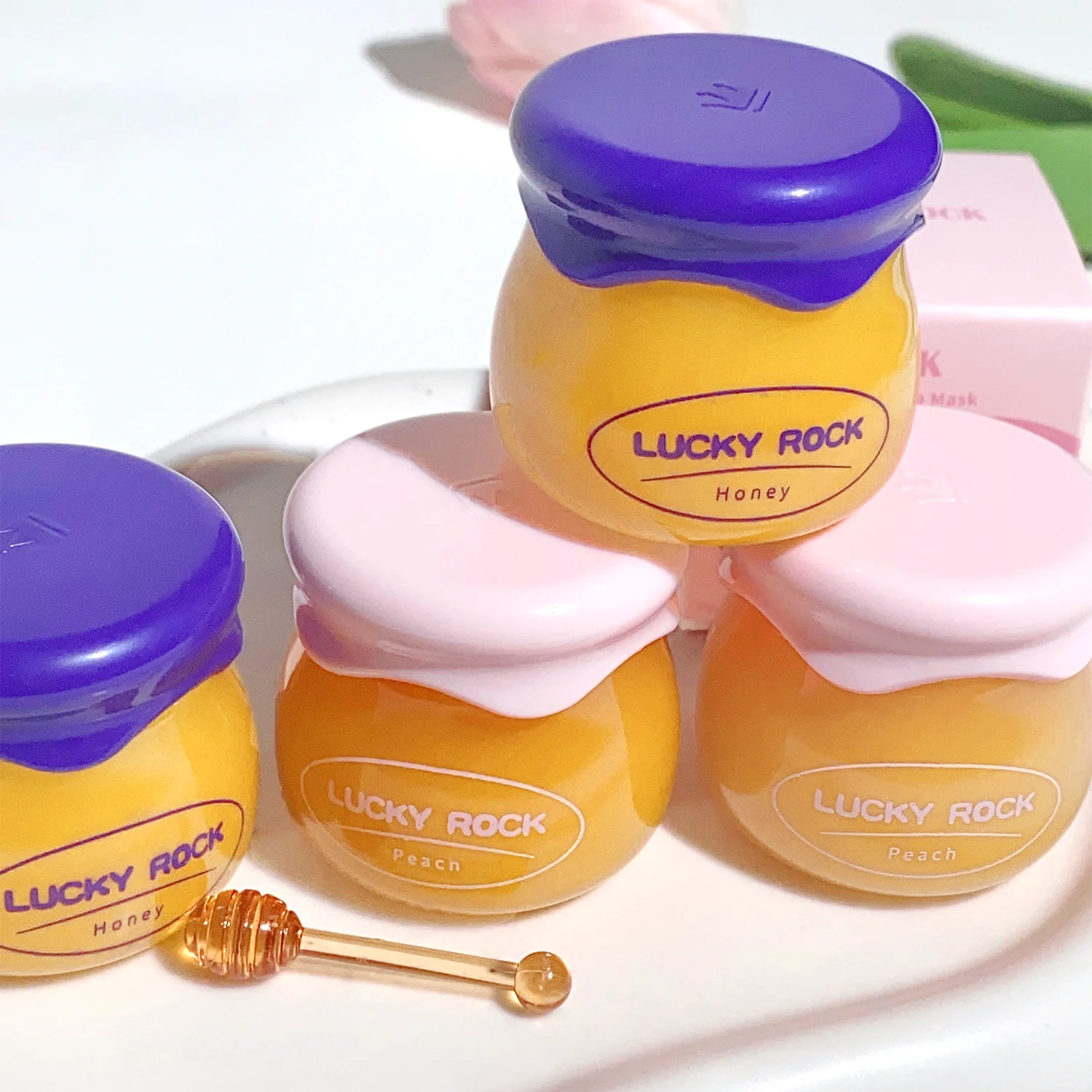 Rose Cherry Honey Peach Lipstick Moisturizing Lip Mask, Unisex Lip Oil, Nourishing Smoothing Lip Lines Lip Blam Lip Care 6