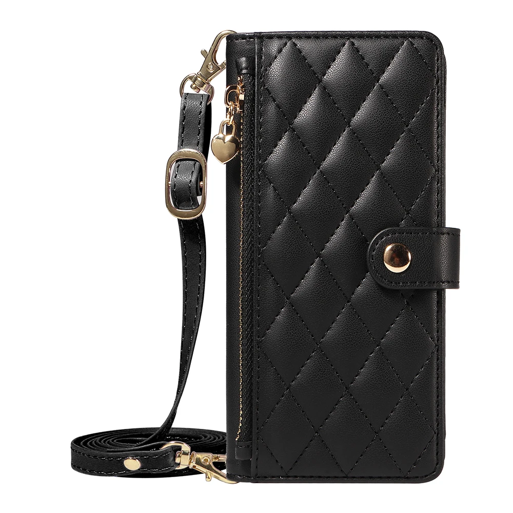 Crossbody Strap Multi-Card Slot Wallet Phone Case Cover