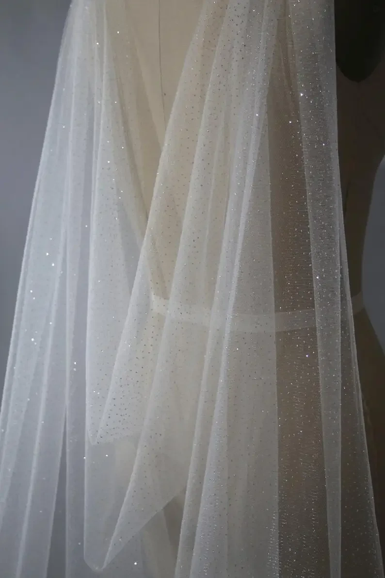 Ivory tulle wedding cloak, bridal cape veil lace wedding accessories