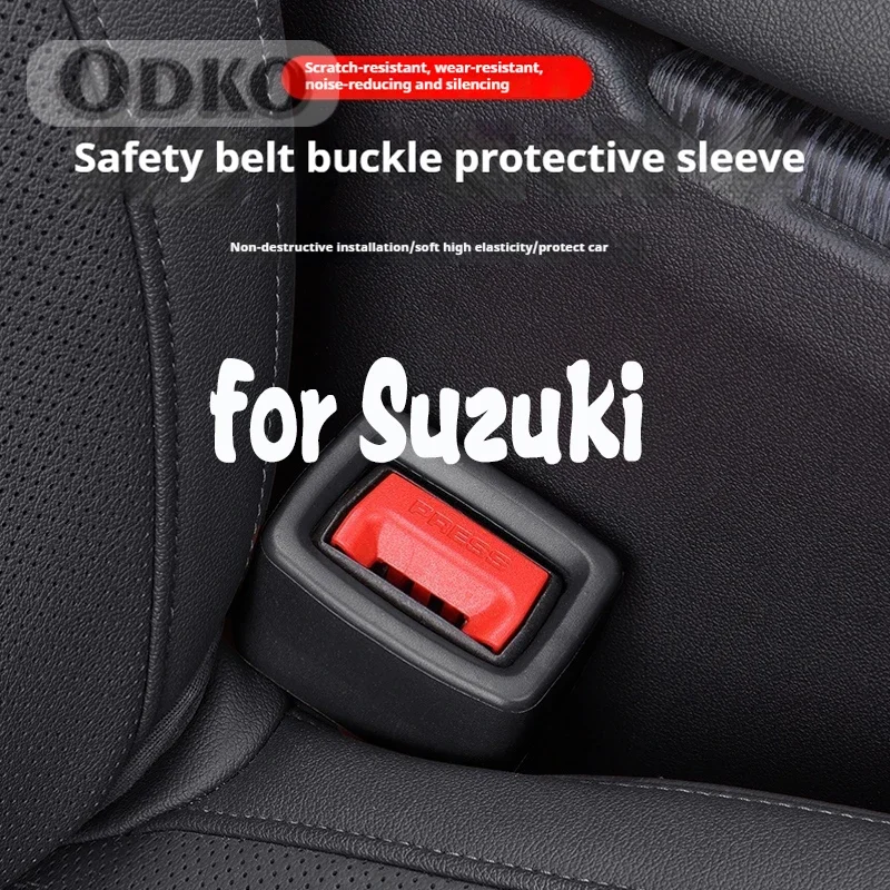Car Safety Belt Buckle Holder Silicon Gel Buckle Protective Cover For Suzuki SX4 S-cross Grand Swift Jimny Vitara Baleno