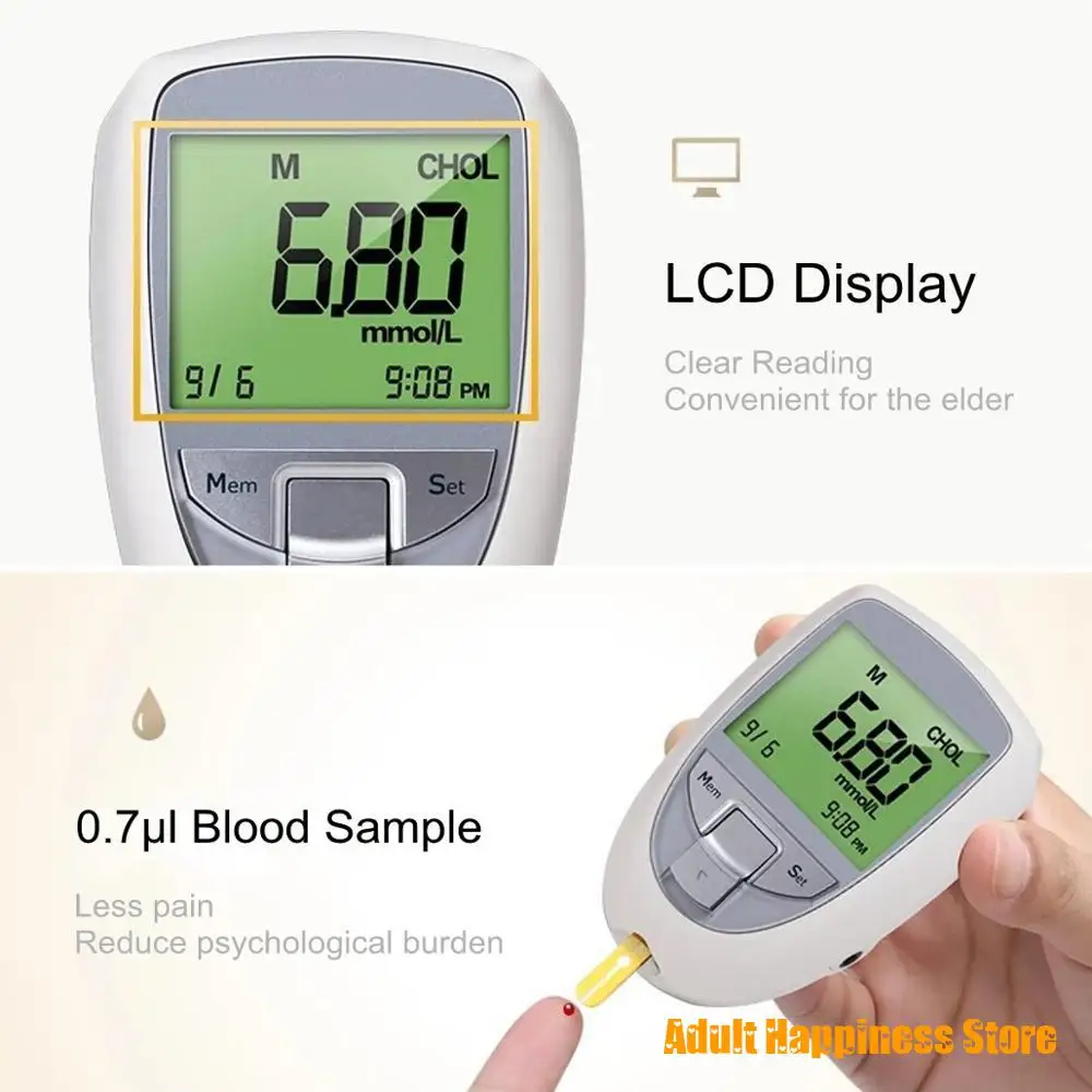 Blood Glucose Strips Blood Test Strips Uric Acid Test Strips for Benecheck 3in1 (No Meter)