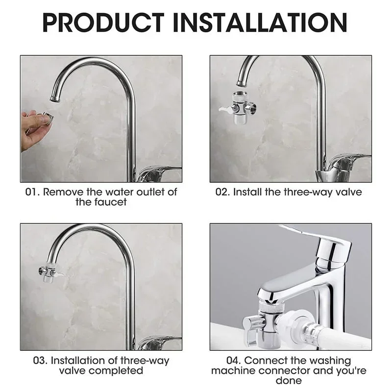 New Universal Faucet Switch Adapter Kitchen Sink Splitter Diverter Valve Water Tap Connector For Toilet Bidet Shower Bathroom 6