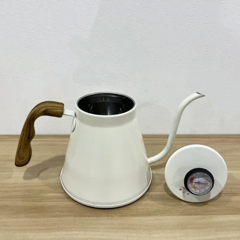 Stainless Coffee Maker Hand Drip Coffee Kettle Thermometer Goose Beak Teapot Gooseneck Kettle Pot