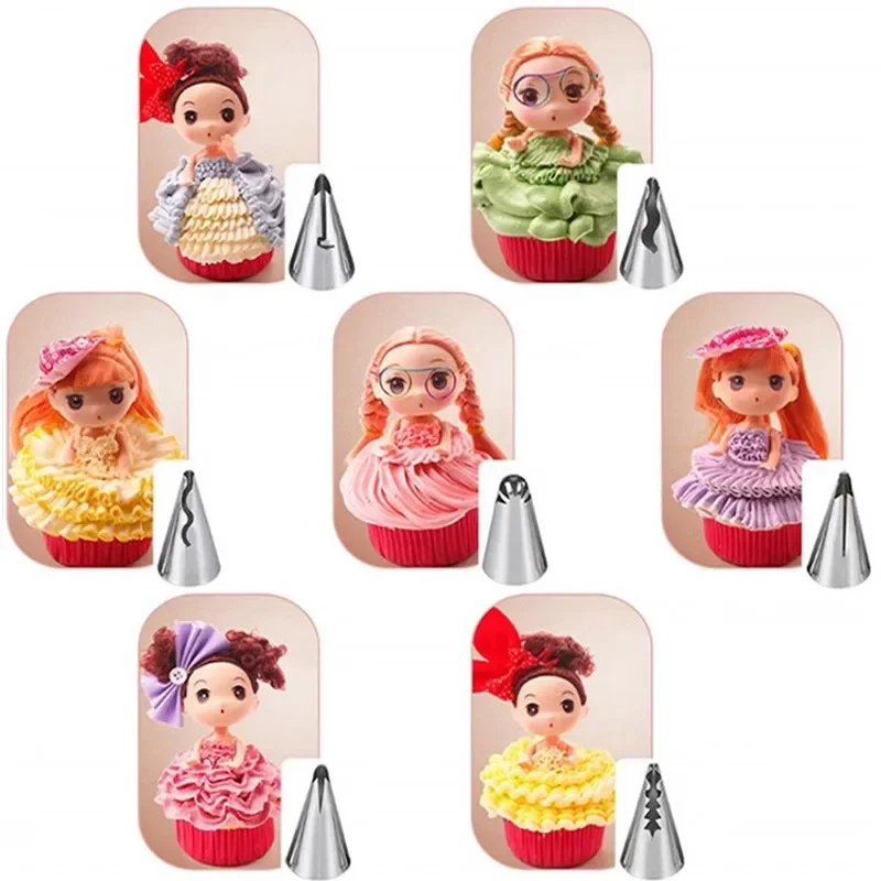 Cake Decorating Tip Set 8/10pcs Russian Piping Tips Set Icing Piping Nozzles Reusable Frosting Pastry Bags Fondant Smoother Cake Baking Decorator Tool