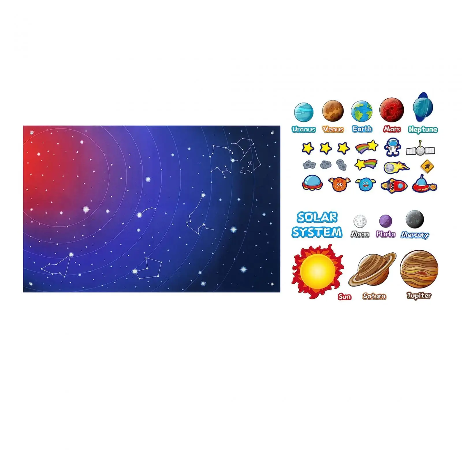 

Outer Space Felt Story Board Montessori Birthday Gift Soft Felt Board Reusable for Kindergarten Classroom Home Children Teens