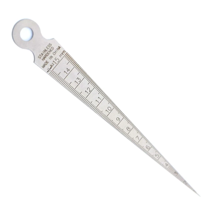 Compact Taper Gage 0-15mm Stainless Steel Taper Welding Gauge Inch & Metric Feeler for Gap Hole Measure Tool La ser Scal