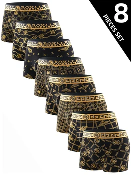 8 pezzi intimo da uomo traspirante confortevole boxer da uomo di fascia alta slip tendenza classica pantaloni sportivi da uomo casual alla moda 1