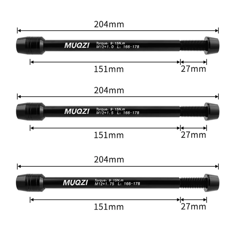 MUQZI Trainer Thru Axle Adapter M12 x Thread 160-172mm