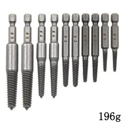 10-Piece Hex Shank Screw Extractor and Removal Tool Set - Hexagon handle (10pc extractor set)
