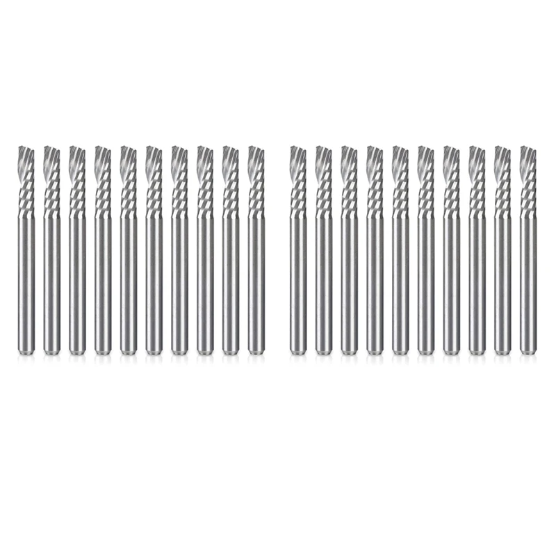 

20 шт./упаковка, концевые фрезы для ЧПУ 1/8 дюйма