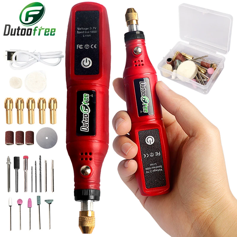 Mini Perceuse Sans Fil USB - Stylet Graveur 3,6V - Kit Outillage Portable