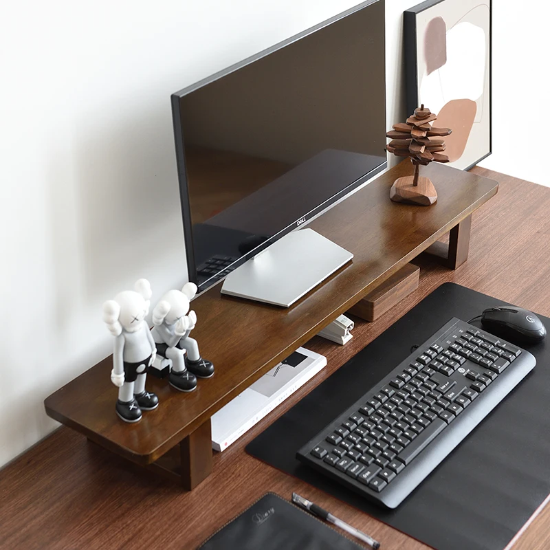 Suporte de Monitor de Madeira Montagem de Exibição para Tela de Computador e tv - Imagem 4