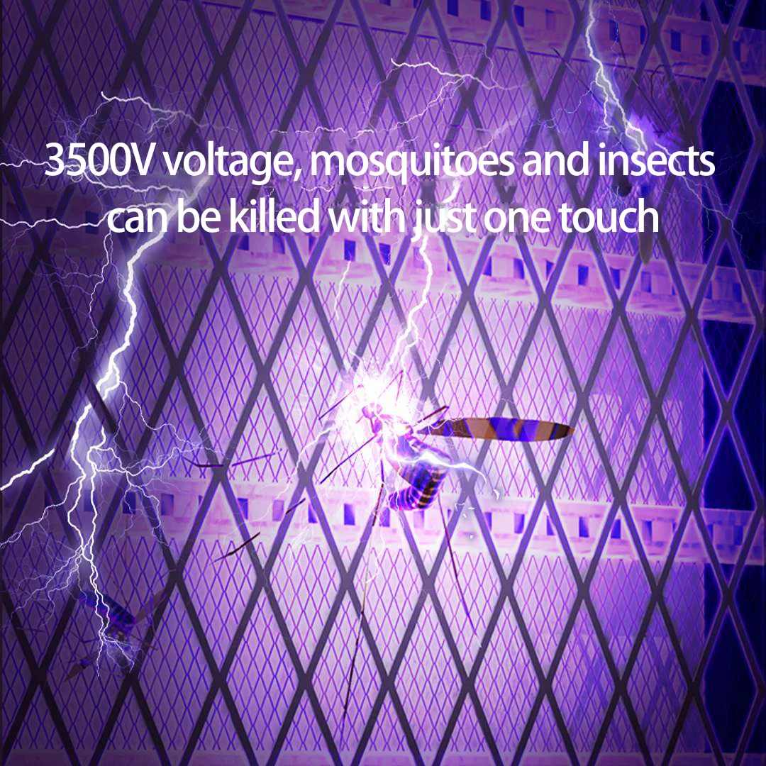 Qualitell 2000mAh Rechargeable Electric Mosquito Killer Indoor Outdoor 3500V High Power Fly Bug Zapper Mosquitos Killing Lamp
