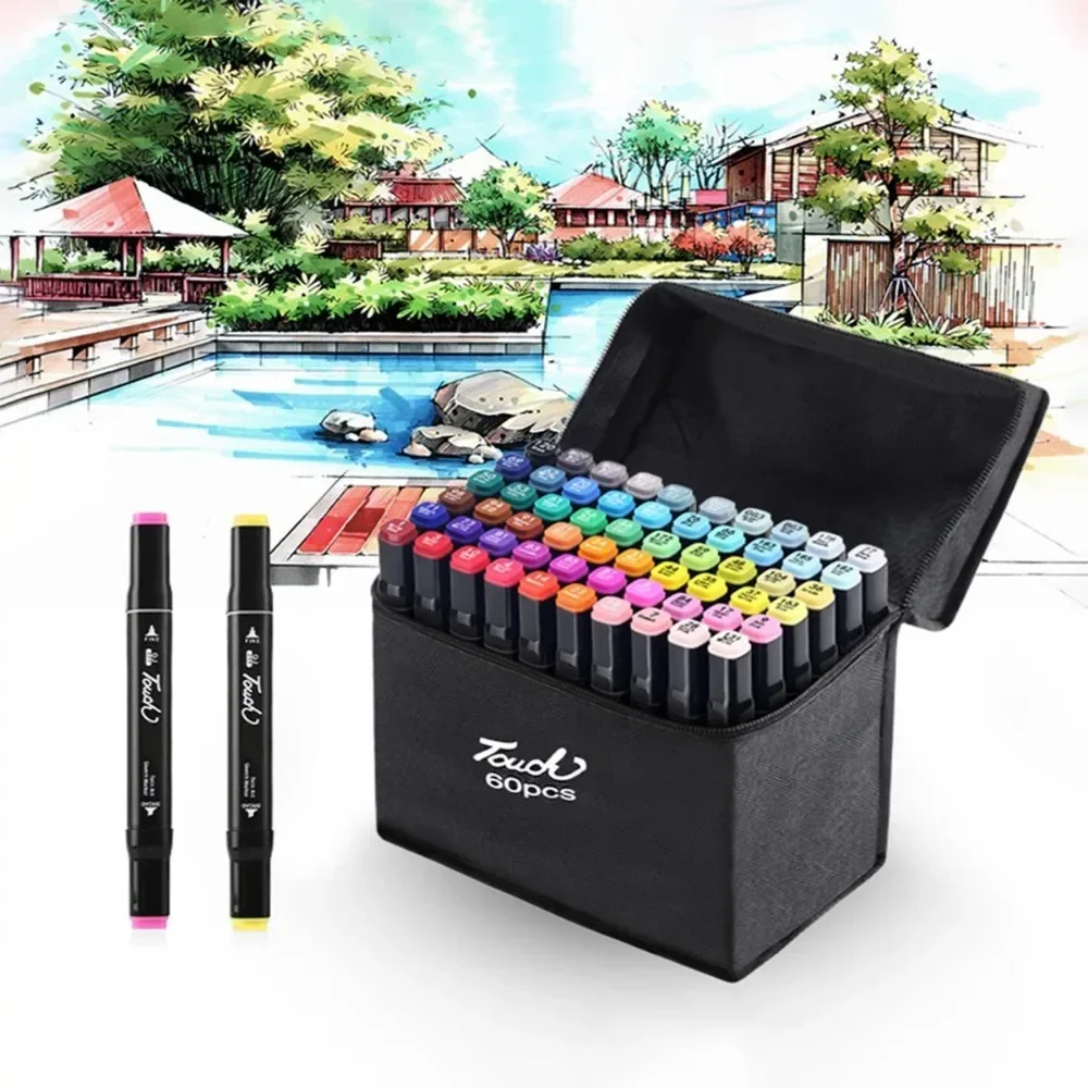 24-80 Color Acrylic Marker MW Dual Tip With Black Canvas Bag