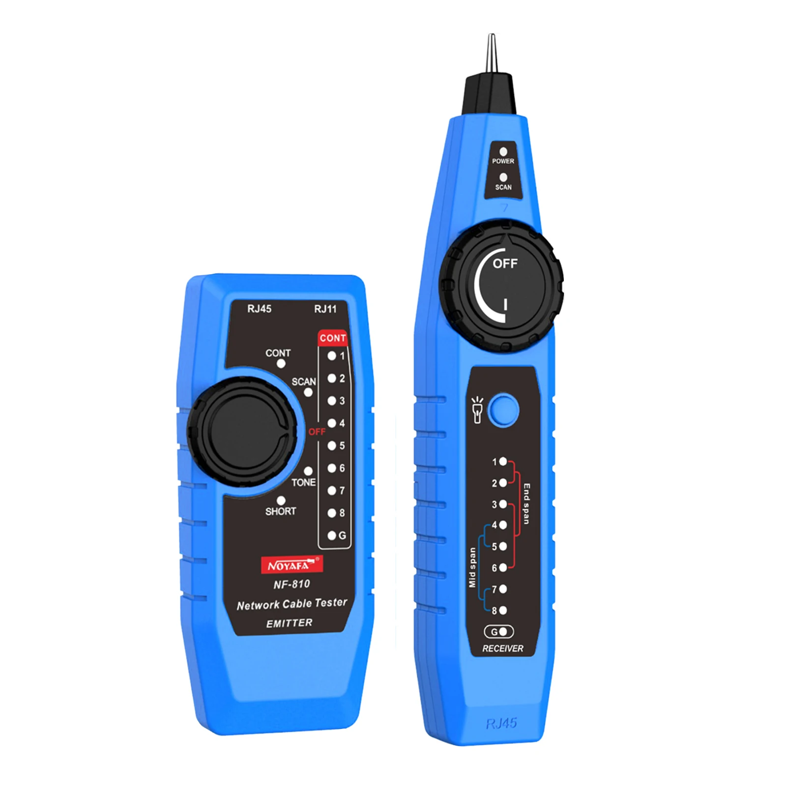 NOYAFA NF-810 Network Cable Tester Kit Multi Function Wire Tracker Wiremap PoE TEL Testing for RJ11 RJ45 CAT5 CAT6 LAN Cable cable wire toner tracer tester
