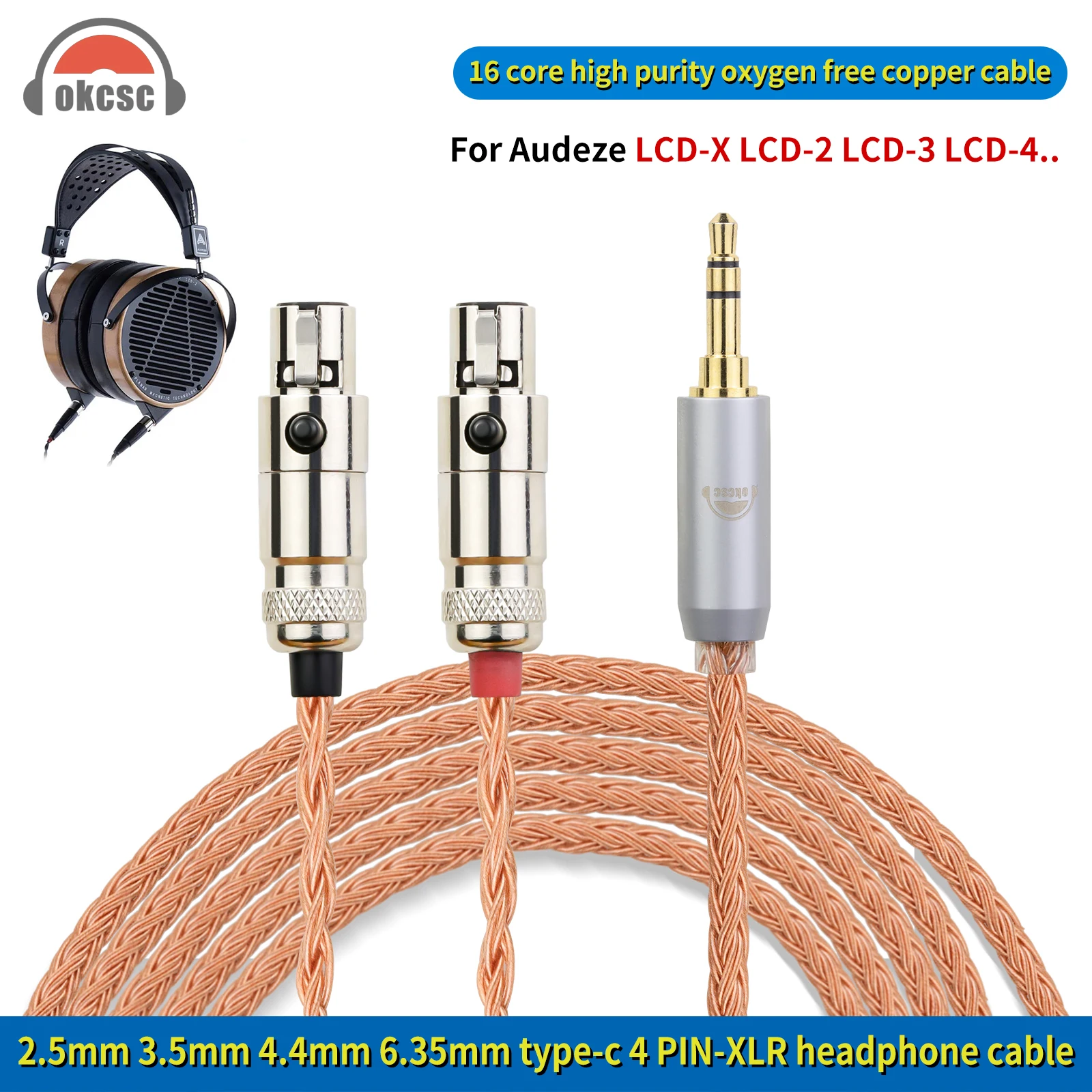 ヘッドホン Audeze LCD Standard Combo Cable LCD Standard Combo Cable - Balanced XLR with 1/4