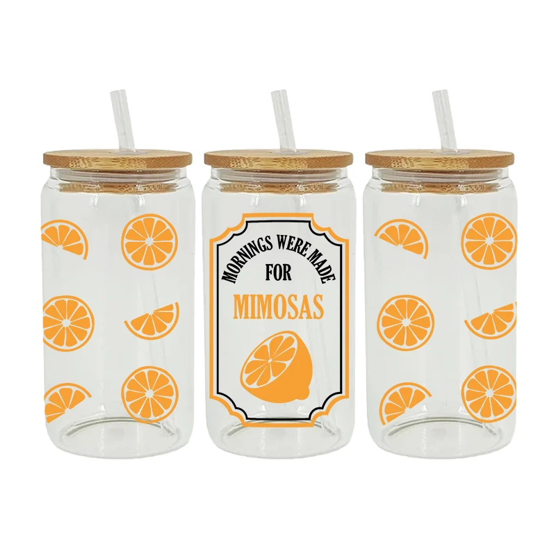 UV DTF Transfer Sticker Lemon Strawberry For The 16oz Libbey Glasses Wraps Bottles Cup Can DIY Waterproof Decals D2547 dtf transfer sticker