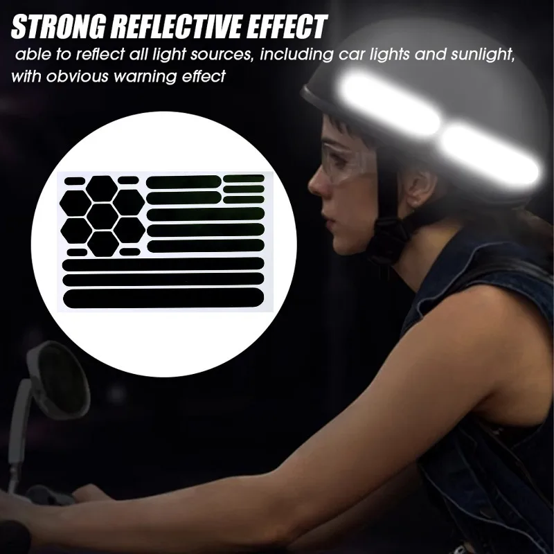 Reflective Stickers for Helmets Invisible Helmets Stickers Simple and Effective Reflective Tape for Bikes Motorcycles