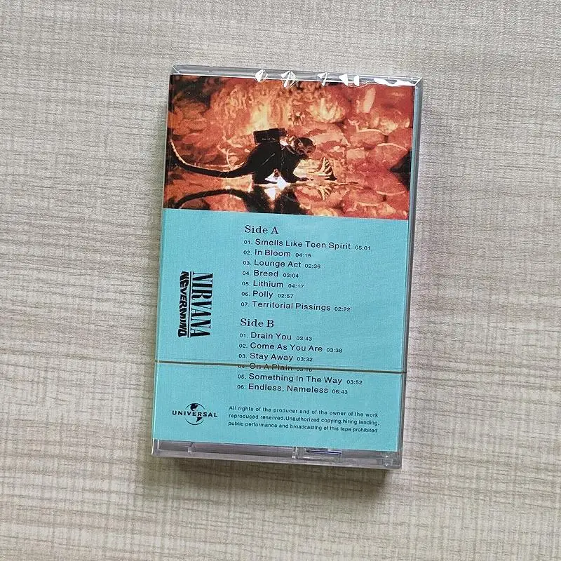 록 밴드 커트 도널드 코베인 뮤직 테이프, Nevmind 앨범, 금속 CD 카세트, 코스프레 녹음기 워크맨 사운드트랙 박스, 파티 음악
