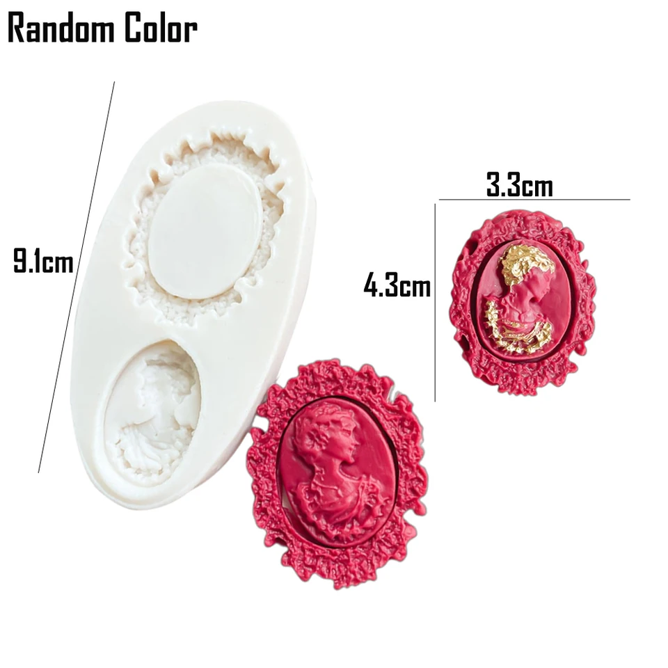 1 Pièce Camée Ovale Et Cadre Ovale Pour Décoration De Gâteaux En