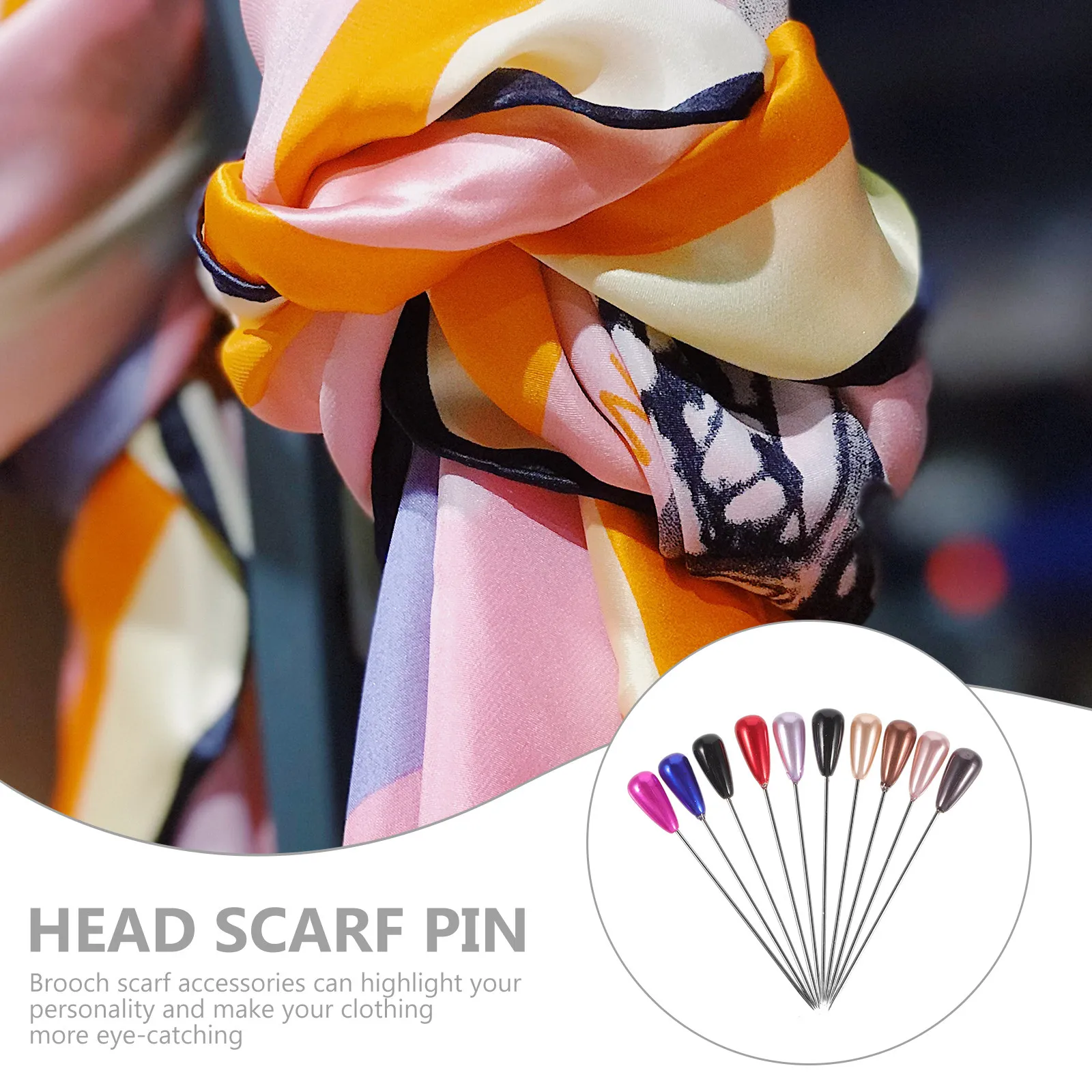 30Pcs 우아한 물방울 모양 숄 안전핀 진주 장식 금속 클립 스카프 히잡 의류 DIY 공예 제작 고정용