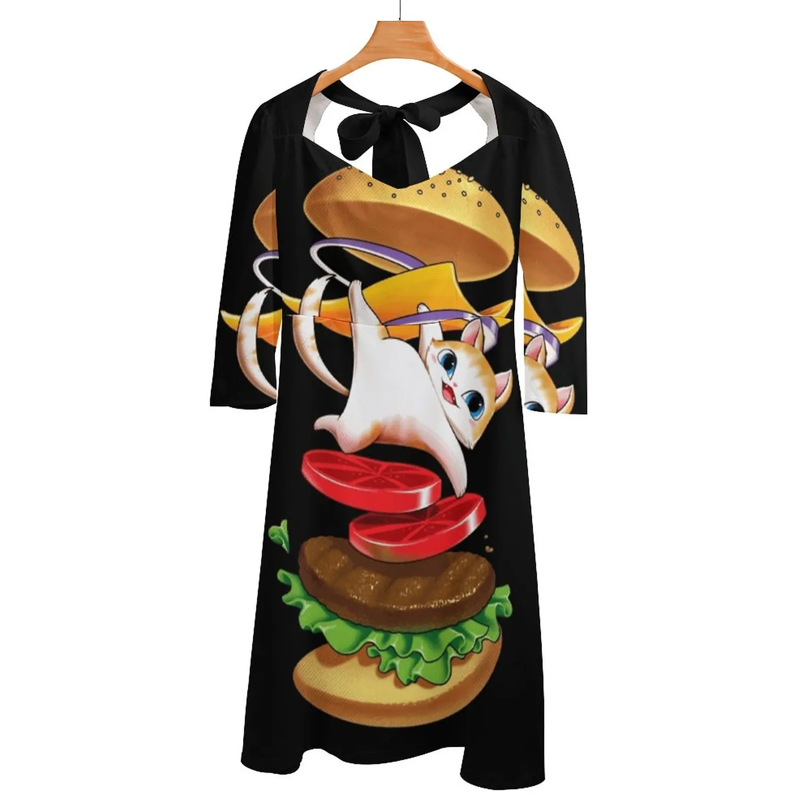 

Женское платье с квадратным вырезом, открытой спиной и шнуровкой сзади