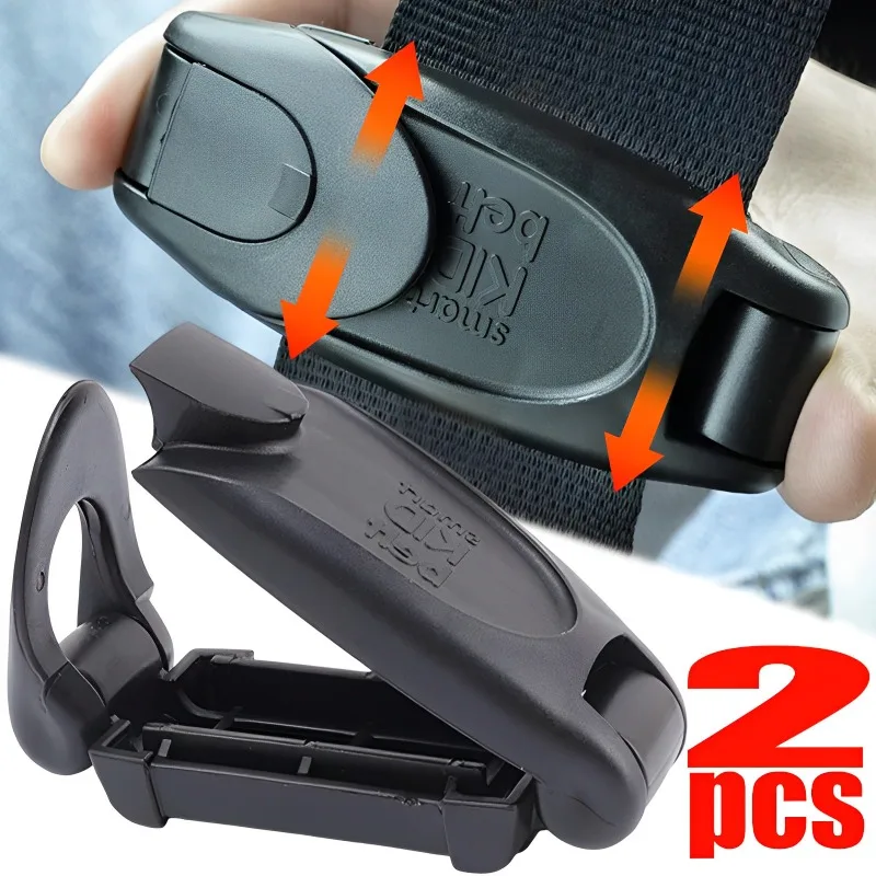 4-Pack Seat Belt Adjusters - PU Leather Shoulder Strap Clips For - View #2